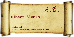 Albert Blanka névjegykártya
