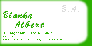 blanka albert business card